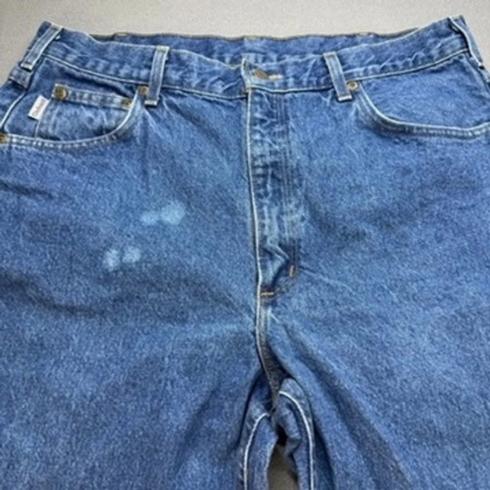 Carhartt Denim Jeans B170 DST Mens 36x32 (FIT 34x32) Blue Workwear Made in USA